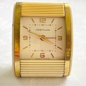 VINTAGE Westclox Roll Top Travel Alarm Wind Up Clock